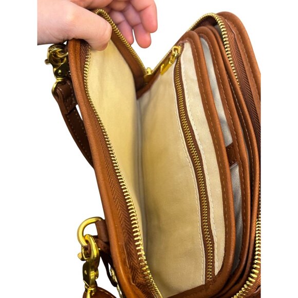 Minooy Uzania Brown Leather Crossbody Bag - Picture 13 of 13